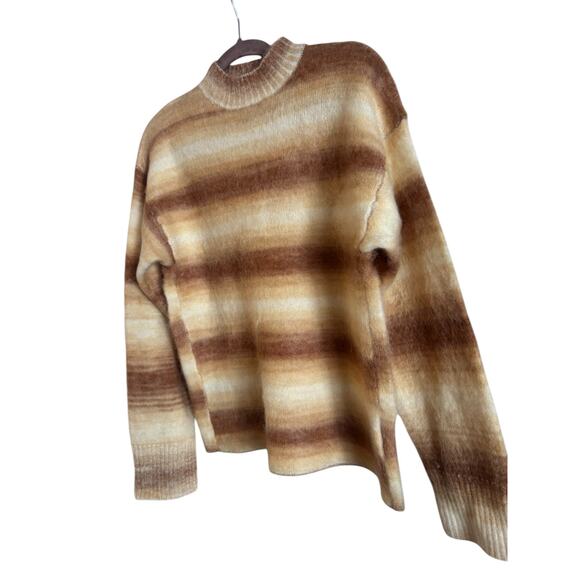 ACNE STUDIOS Ombre Stripe Mohair Wool Sweater Sand Beige NWOT Size XS - Picture 3 of 6
